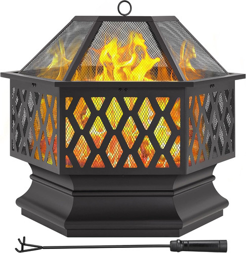 Fire pit for garden hexagon - pit,