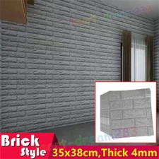 60Pcs Self Adhesive 3D Tile Foam Stick Wall Paper Brick Wall Sticky Wallpaper --