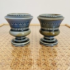 Vintage Wade Shamrock Irish Porcelain Candle Toothpick Holder Egg Cup Blue Green