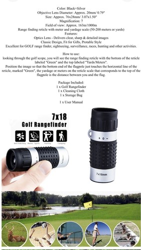 Golf range finder with - golf,