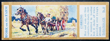 HORSE DRAWN WAGON  Harvesting   Vintage 1932 Illustrated Farming Card  FE06