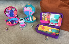 4x Polly Pocket Playsets with 4x Figures