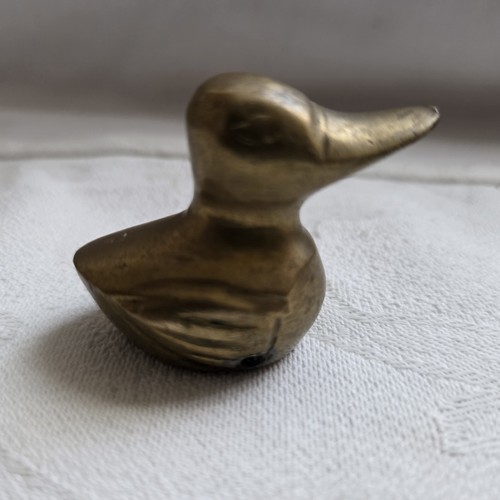 Vintage brass duck figurine - brass, figurine-