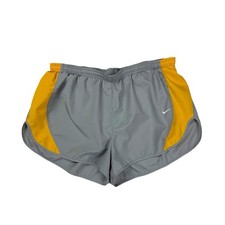 Nike Vintage Dri-Fit Running Shorts Size Large Grey Yellow Outdoors Run Athletic