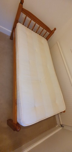 Single pine wood bed - single, frame