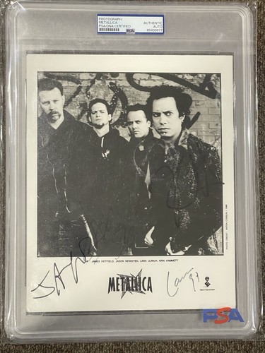 Signed metallica photo psa dna - metallica,