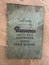 Ransomes Lawnmower Manual 12in 14in & 18in Lightweight Motor Lawn Mowers