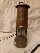 Antique E Thomas & Williams Cambrian Brass Miners Lamp Aberdare Wales