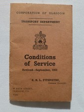 Glasgow Corporation Transport bus crew Conditions of Service booklet 1962