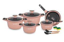 14Pcs Cookware Set Nonstick Granite Pots and Pans with Lids Kitchen Set UCC LIFE