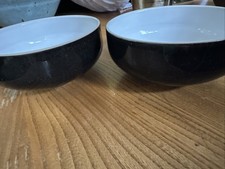 2 DENBY Jet Black BOWLS Please
