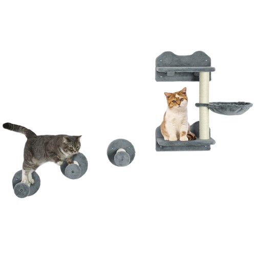 Pawhut 4pc cat shelves - 4pc,