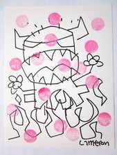 CAMERON TIEDE  ORIGINAL MONSTER COMIC BOOK URBAN ART DRAWING