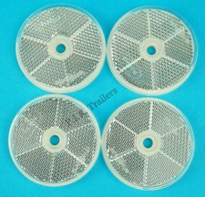 4 x WHITE 60mm Hi-Viz Reflectors for Driveway Gate Fence Posts & Trailer 