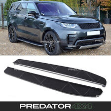 RUNNING BOARDS BLACK SIDE STEPS FOOT RAILS FOR LAND ROVER DISCOVERY 5 L462 2017+