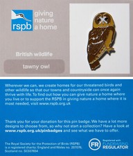 Rspb pin badge - gnah, owl