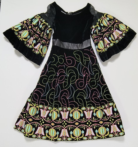 Black velvet embroidered - velvet,