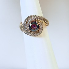 Bomb Party June Pave Knot Ring Sz 7 "A World of Wonder" Alexandrite on Gold