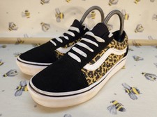 Vans Ward Deluxe Leopard Print Sneakers UK 4 Womens Trainers Animal Black