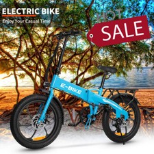 Blue Folding Electric Bike for
