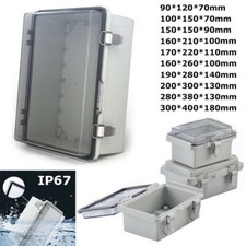 Waterproof Junction Box Enclosure IP67 Plastic Clear Hinged Cover Project Case