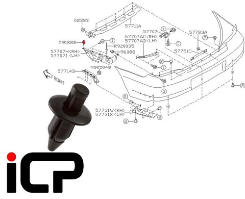 Rear bumper clips fits - rear,