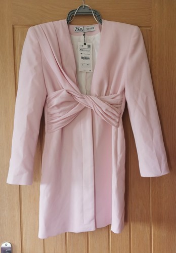 Zara pink wrap blazer - pink, womens