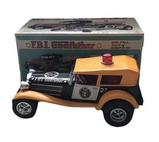 FBI GODFATHER  Bump and Go Battery Operated TOY CAR  Boxed TAIYO Vintage 1960’s