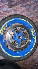 Yamaha R6 5SL Front Wheel 03-05 Rim With Brake Discs Blue And Tyre