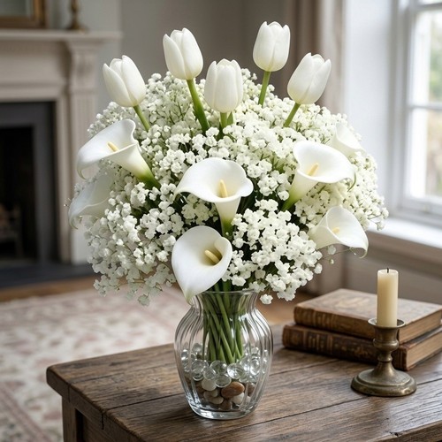 Stem white floral - stem,