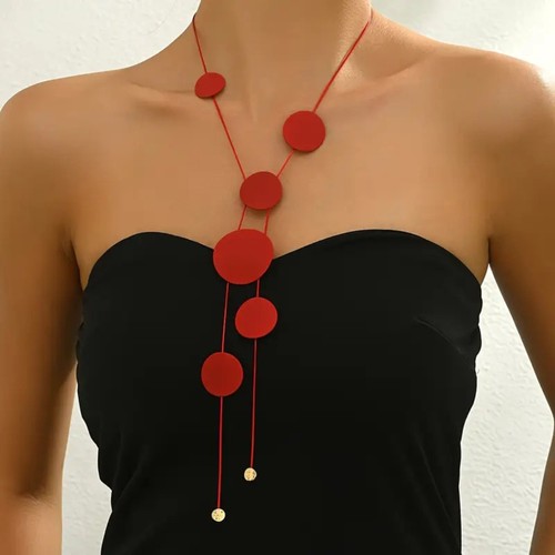 Gold long tassel necklace - gold,