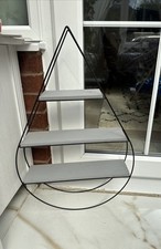 Metal & Wood Shelf  Wall Hanging Storage Shelves Grey Home -H 65 X L 42 X D 10cm