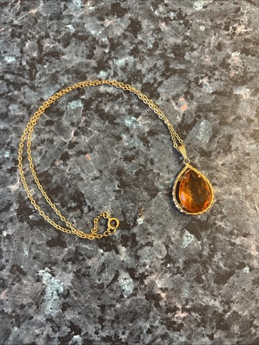 Vintage goldtone amber - vintage, glass