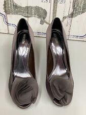 Monsoon Taupe Satin 4” Stiletto Heels Peep Toe Shoes Party Events UK 4 EU 37