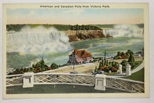 Niagara Falls American & Canadian Falls Victoria Park Building Cars c1920s WB