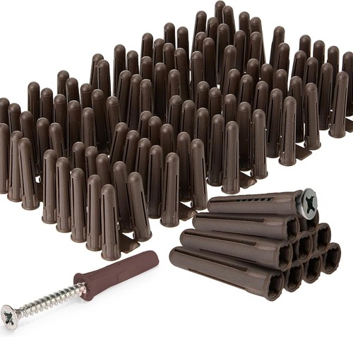 Brown wall plugs - brown, 7mm