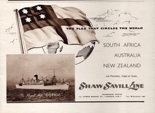 Shaw Savill Line Print Ad 1953