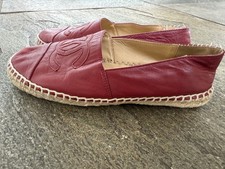 Chanel Red Leather CC Logo Espadrille worn but good condition
