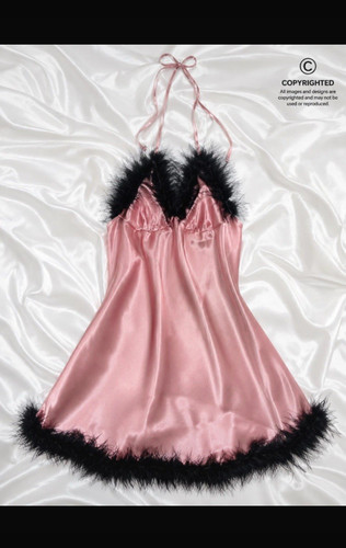 Women pink satin chemise - pink,