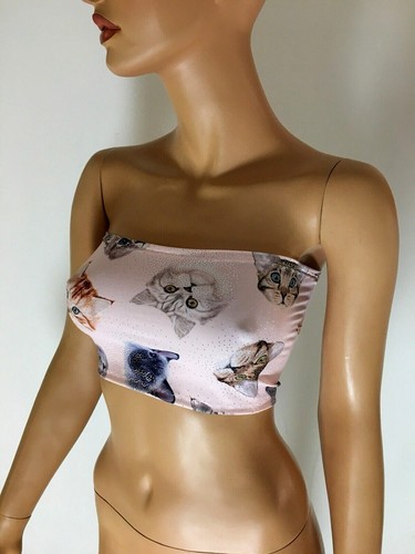 Boob tube top cats - tube, glitter