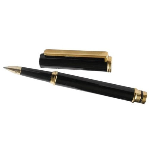 Black enamel ballpoint pen - black,