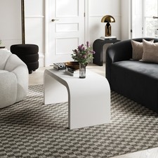Lake White Coffee Table Curved