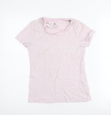 Adidas Girls Pink T-Shirt 11-12 Years Basic Logo Tee