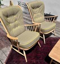 Pair of Ercol #1913 High-back "Evergreen"