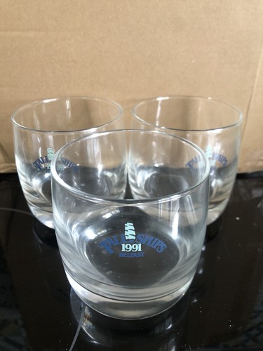 Tall ships whiskey glasses - x3,
