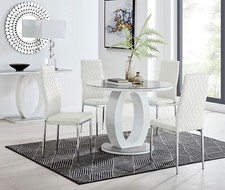 GIOVANI Round Grey Glass &