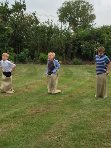 Children sack race fun - sack,