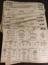 1959 Sun Electric Car Specs Sheet Chart Chevy Ford Rambler Studebaker Edsel  