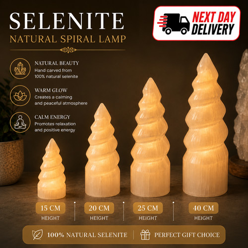Selenite spiral unicorn horn - unicorn,