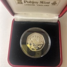 Silver Proof Christmas 50p Coin -  (1997). Isle of Man T E Brown. Boxed w/ COA